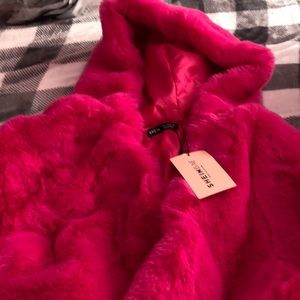 shein medium fluffy coat